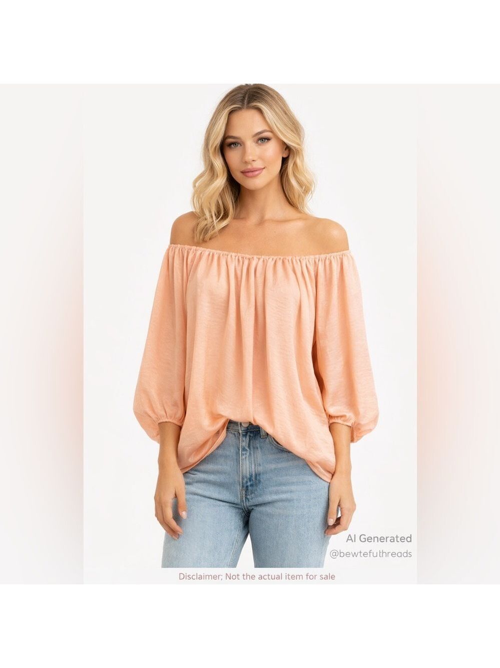 Jess Lea L Peachy Pink Off Shoulder Blouson Top Oversized Silky